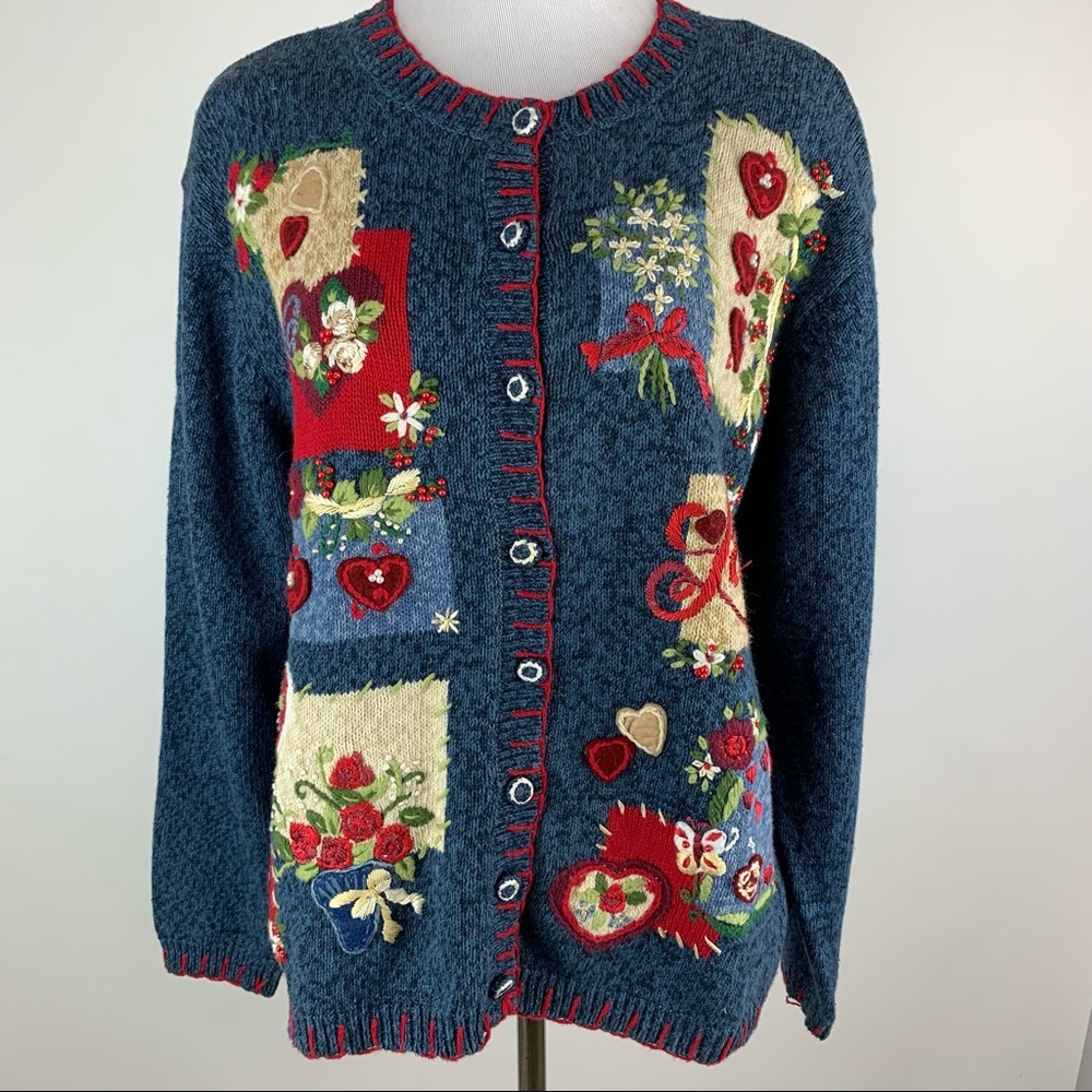 Vintage Heirloom Collectibles Love Hearts Sweater
